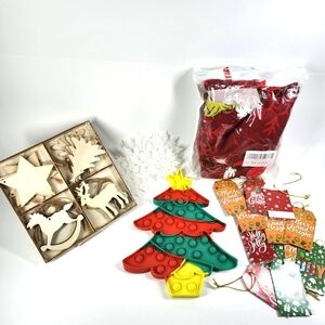 Bundle Mixed-Holiday/Christmas - Grinch Tree skirt, gift tags, Pop It, Ornaments